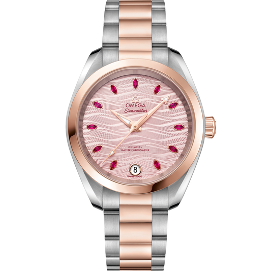 Omega Seamaster Aqua Terra 150M 34 mm Pink Dial Stainless Steel and Sedna™ 18k Rose Gold Bracelet 220.20.34.20.60.001
