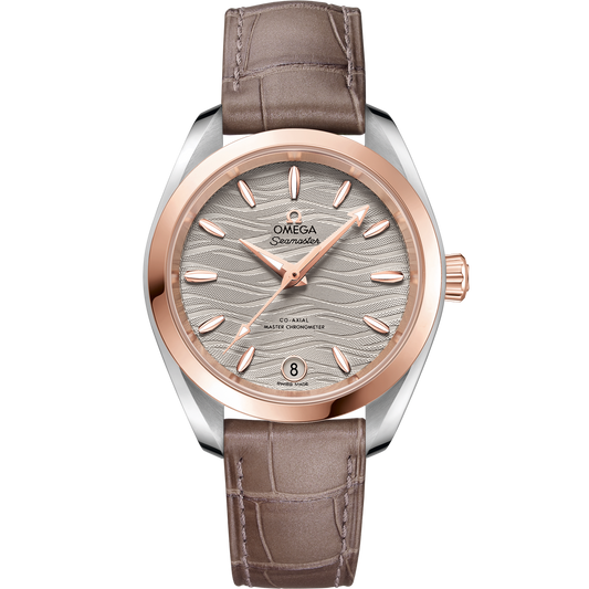 Omega Seamaster Aqua Terra 150M 34 mm Grey Dial Stainless Steel and Sedna™ 18k Rose Gold Strap 220.23.34.20.06.001