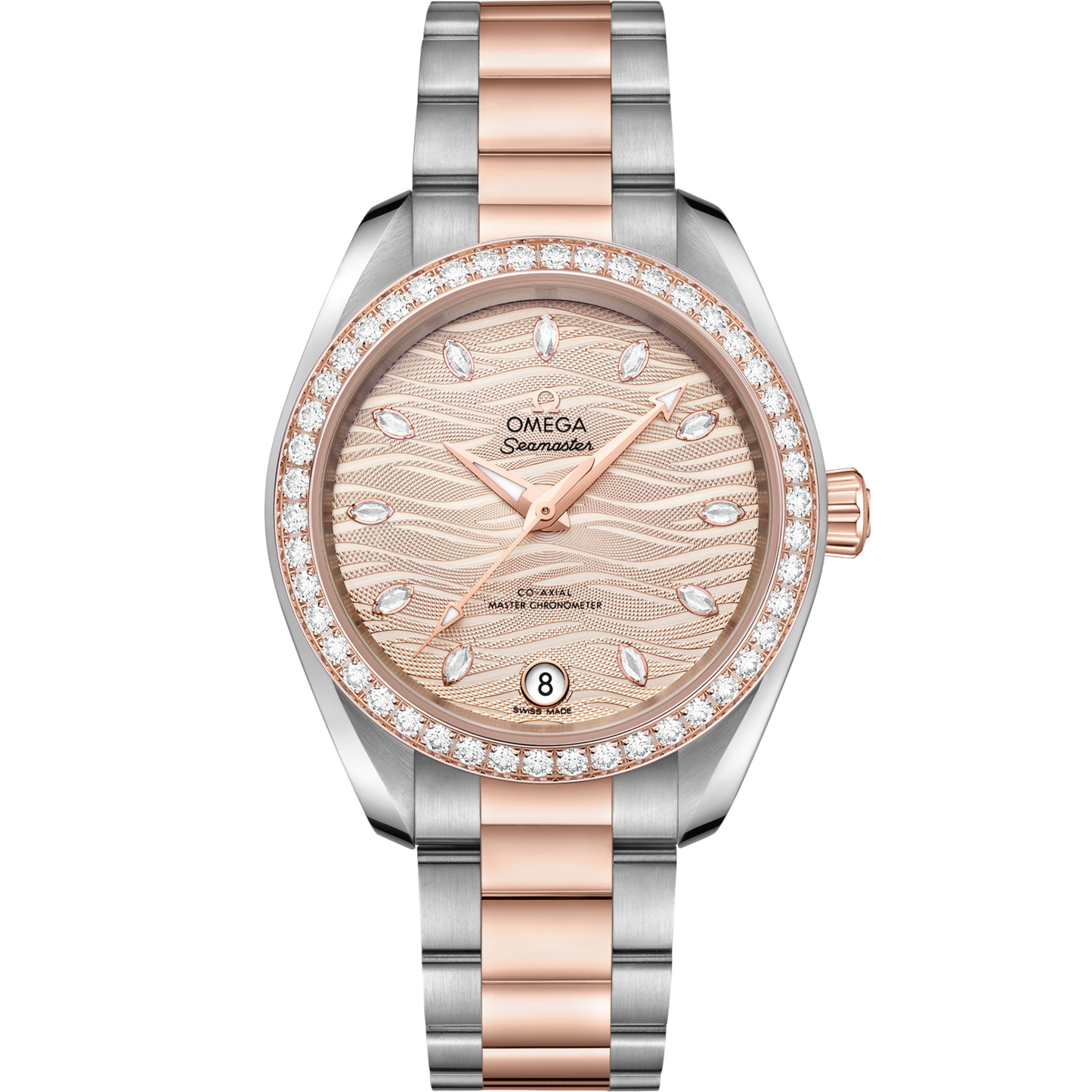 Omega Seamaster Aqua Terra 150M 34 mm Grey Dial with Diamonds Stainless Steel and Sedna™ 18k Rose Gold Bracelet 220.25.34.20.59.001