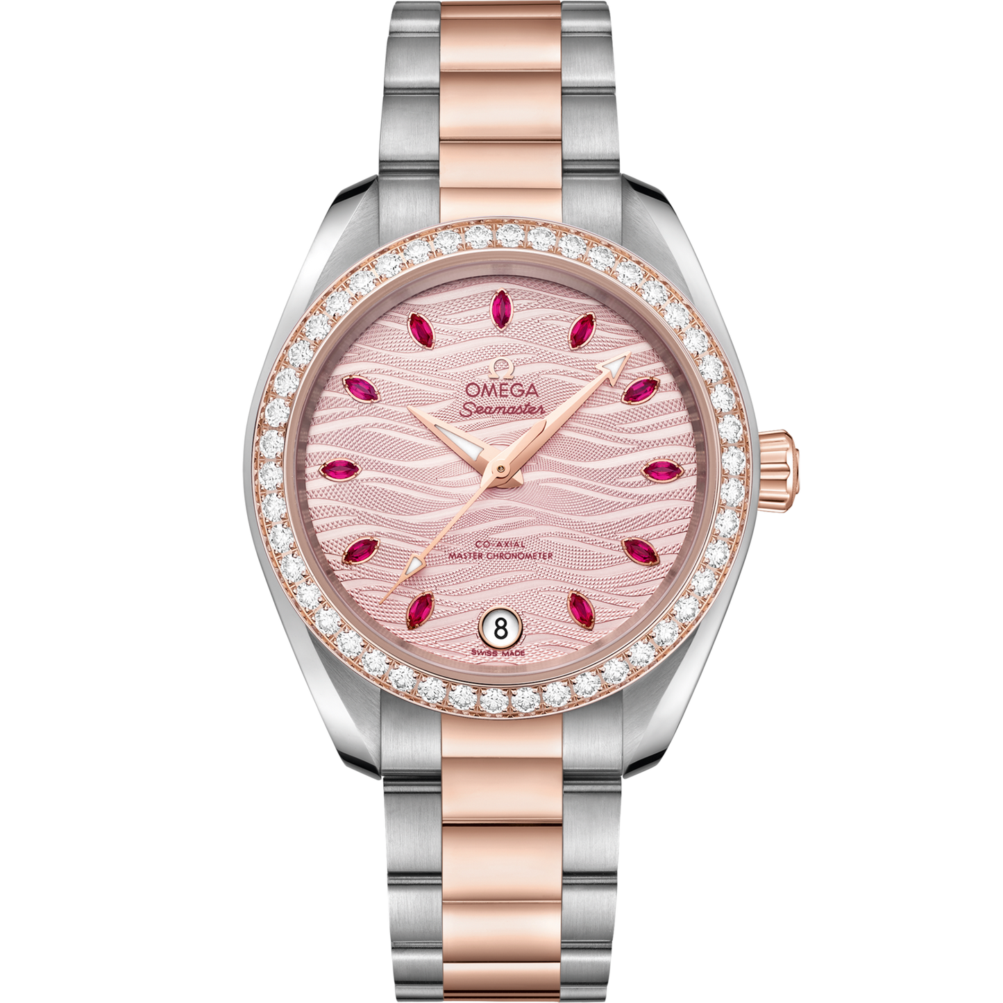 Omega Seamaster Aqua Terra 150M 34 mm Pink Dial with Diamonds Stainless Steel and Sedna™ 18k Rose Gold Bracelet 220.25.34.20.60.001