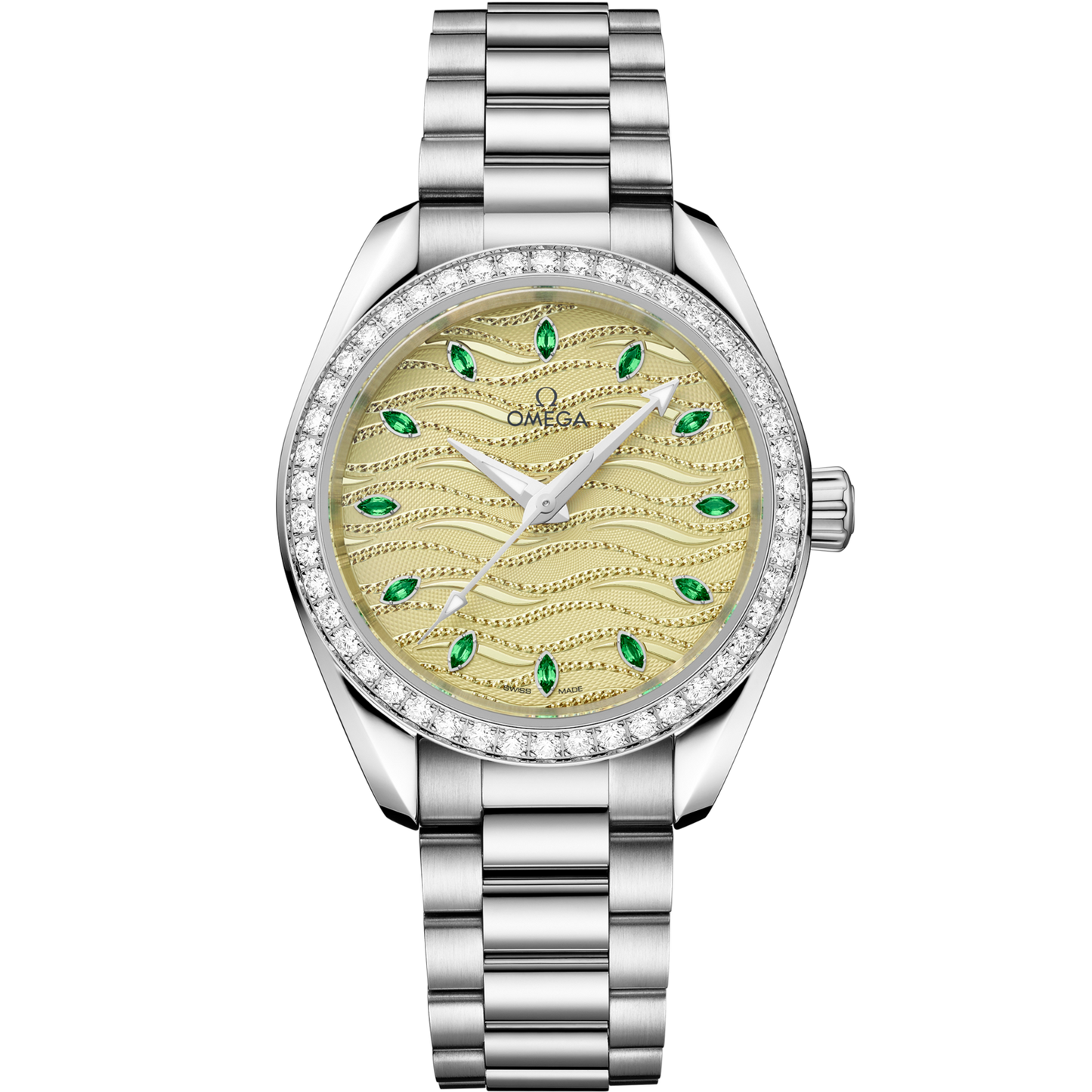 Omega Seamaster Aqua Terra 150M 34 mm Green Dial with Diamonds Canopus Gold™ Bracelet 220.55.34.20.60.002