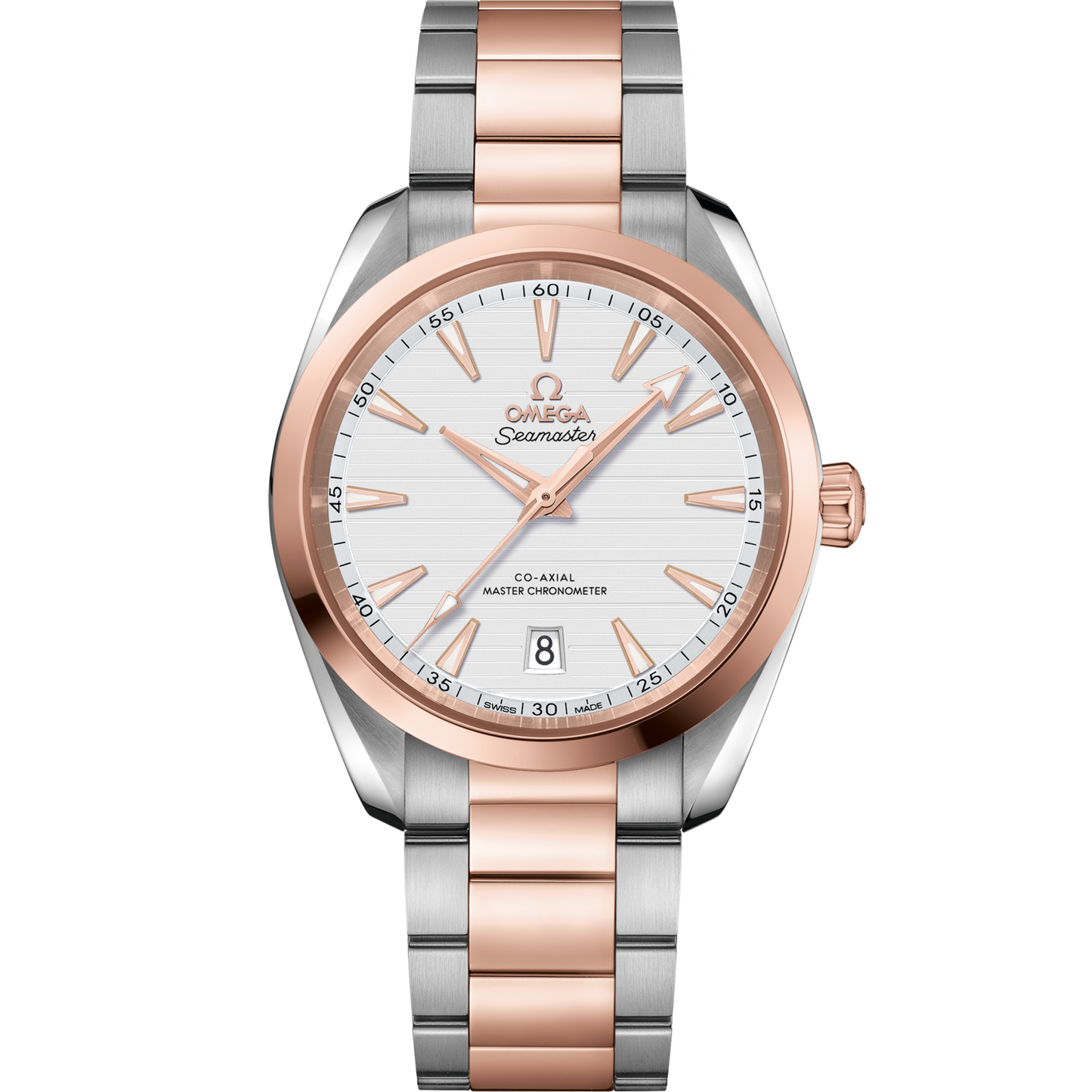 OMEGA Seamaster Aqua Terra 38 mm Silver Dial Stainless Steel and Sedna™ 18k Rose Gold Bracelet 220.20.38.20.02.001