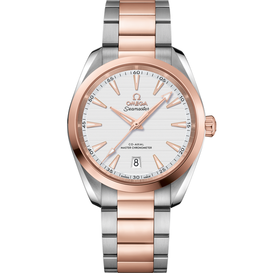OMEGA Seamaster Aqua Terra 38 mm Silver Dial Stainless Steel and Sedna™ 18k Rose Gold Bracelet 220.20.38.20.02.001
