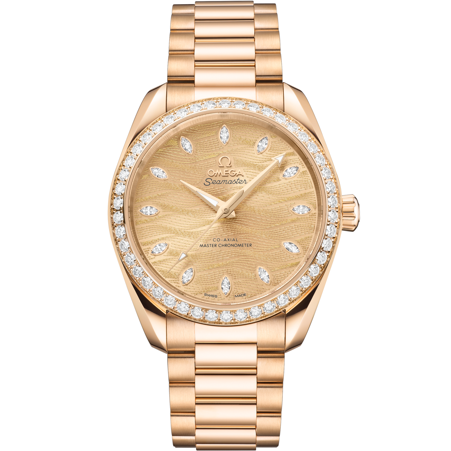 Omega Seamaster Aqua Terra 150M 38 mm Yellow Dial  Moonshine™ 18k Rose Gold Bracelet 220.55.38.20.99.002