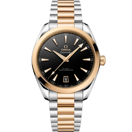 OMEGA Seamaster Aqua Terra 41 mm Black Dial Stainless Steel and Sedna™ 18k Yellow Gold Bracelet 220.20.41.21.01.001