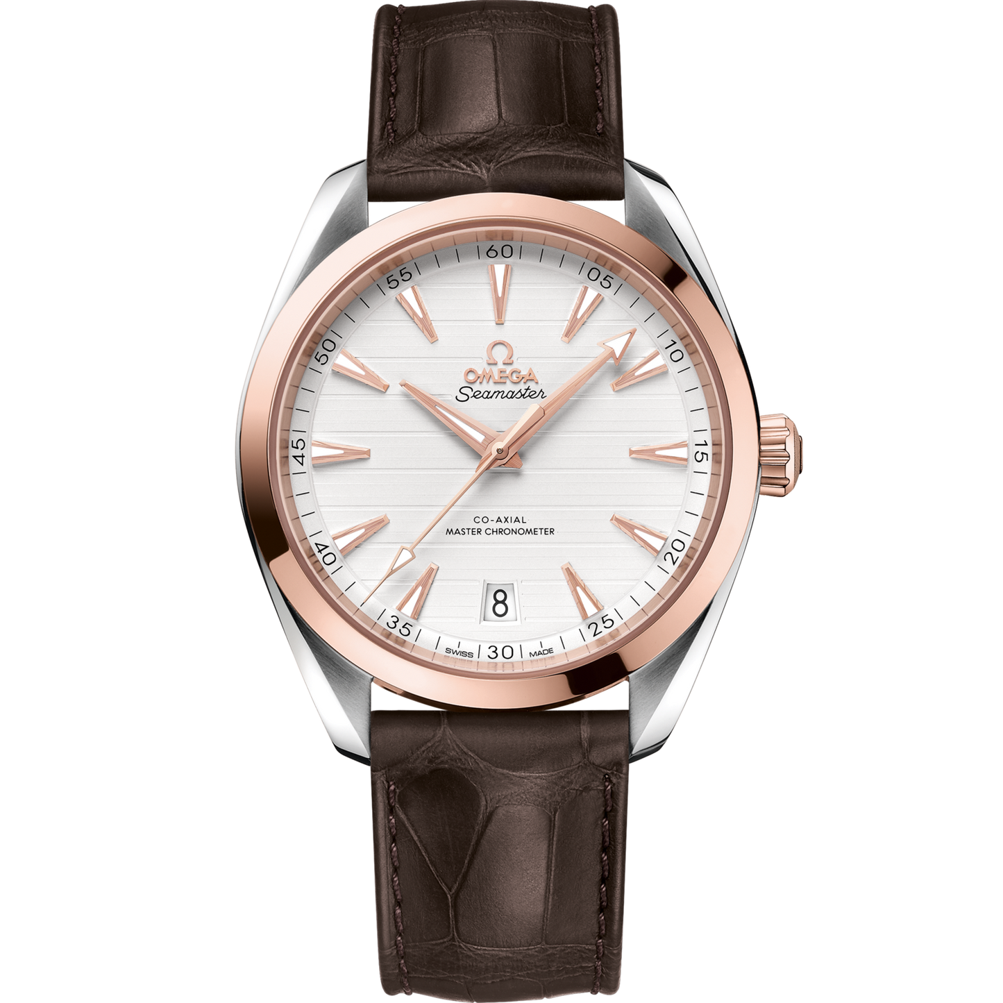 OMEGA Seamaster Aqua Terra 41 mm   Silver Dial Stainless Steel and Sedna™ 18k Rose Gold Strap 220.23.41.21.02.001
