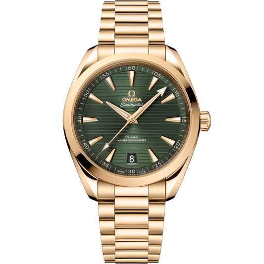OMEGA Seamaster Aqua Terra 41 mm Green Dial Stainless Steel and Sedna™ 18k Yellow Gold Strap 220.50.41.21.10.001