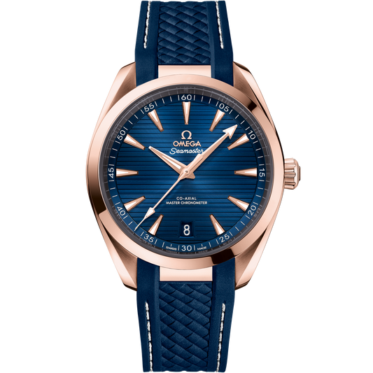 OMEGA Seamaster Aqua Terra 41 mm Blue Dial Stainless Steel and Sedna™ 18k Rose Gold Strap 220.52.41.21.03.001