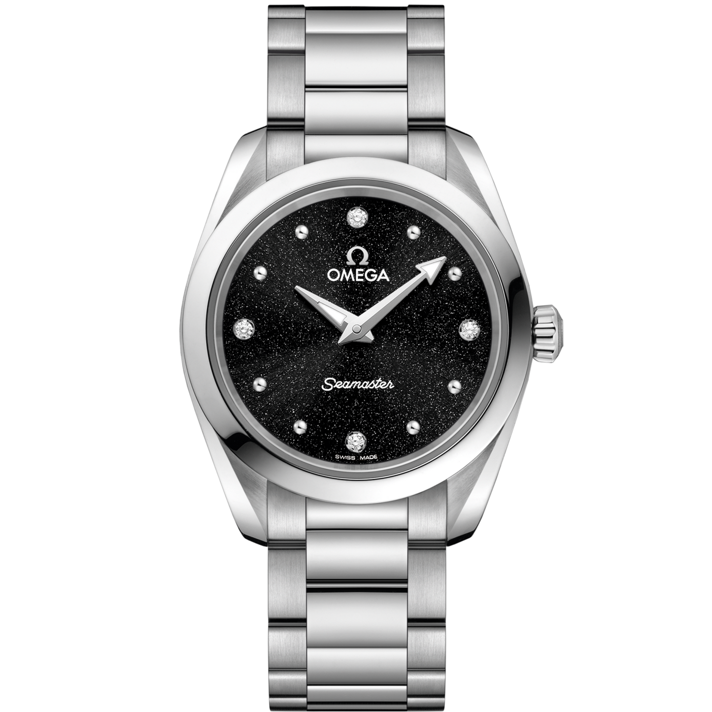 Omega Seamaster Aqua Terra 150M 28 mm Black Dial with Diamonds Stainless Steel Bracelet 220.10.28.60.51.001