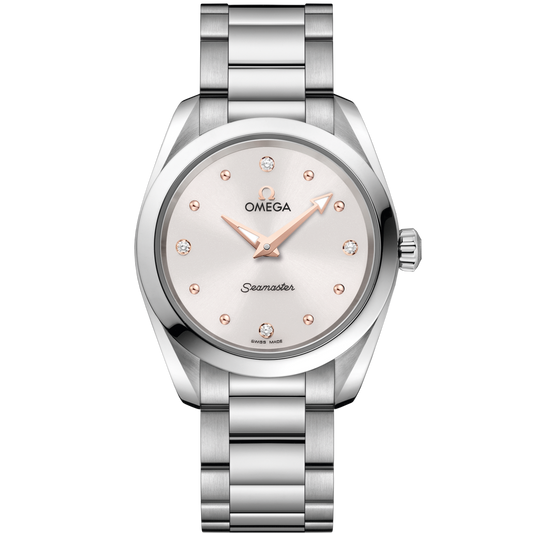 Omega Seamaster Aqua Terra 150M 28 mm White Dial with Diamonds Stainless Steel Bracelet 220.10.28.60.54.001