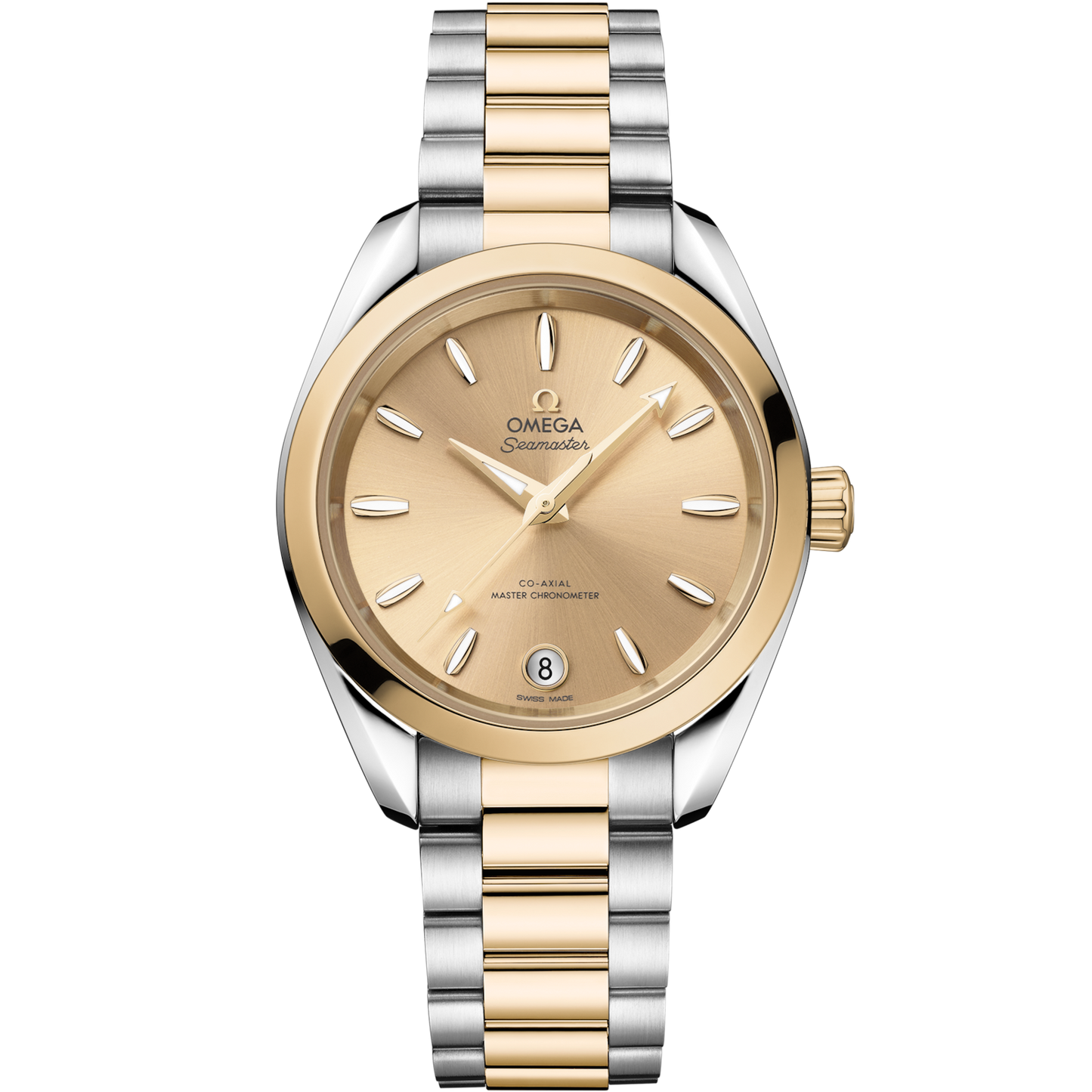 Omega Seamaster Aqua Terra Shades 34 mm Yellow Dial Stainless Steel and  Moonshine™ 18k Yellow Gold Bracelet 220.20.34.20.08.001