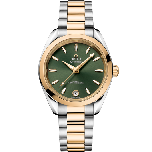Omega Seamaster Aqua Terra Shades 34 mm Green Dial Stainless Steel and  Moonshine™ 18k Yellow Gold Bracelet 220.20.34.20.10.002