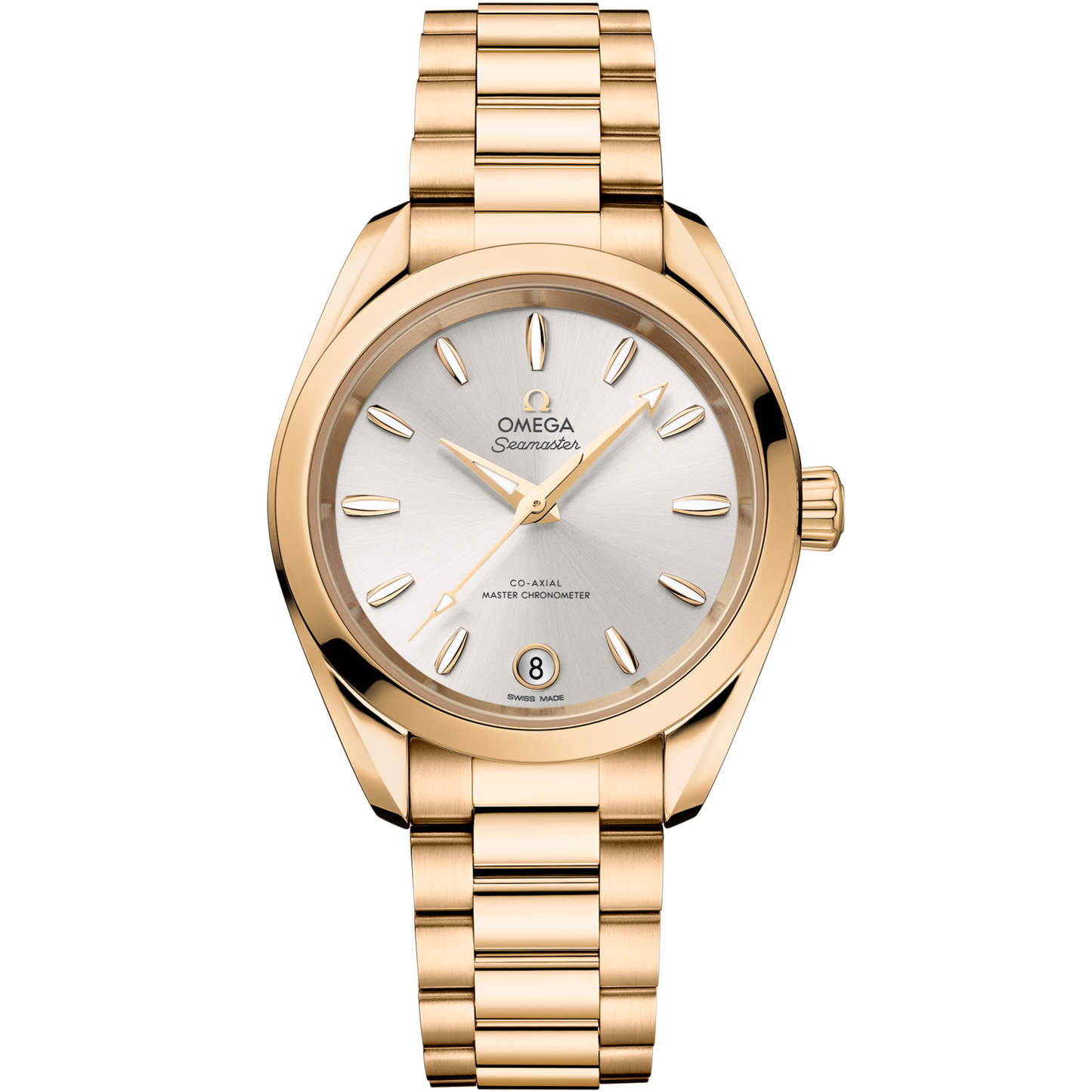 Omega Seamaster Aqua Terra Shades 34 mm Silver Dial Moonshine™ 18k Yellow Gold Bracelet 220.50.34.20.02.001