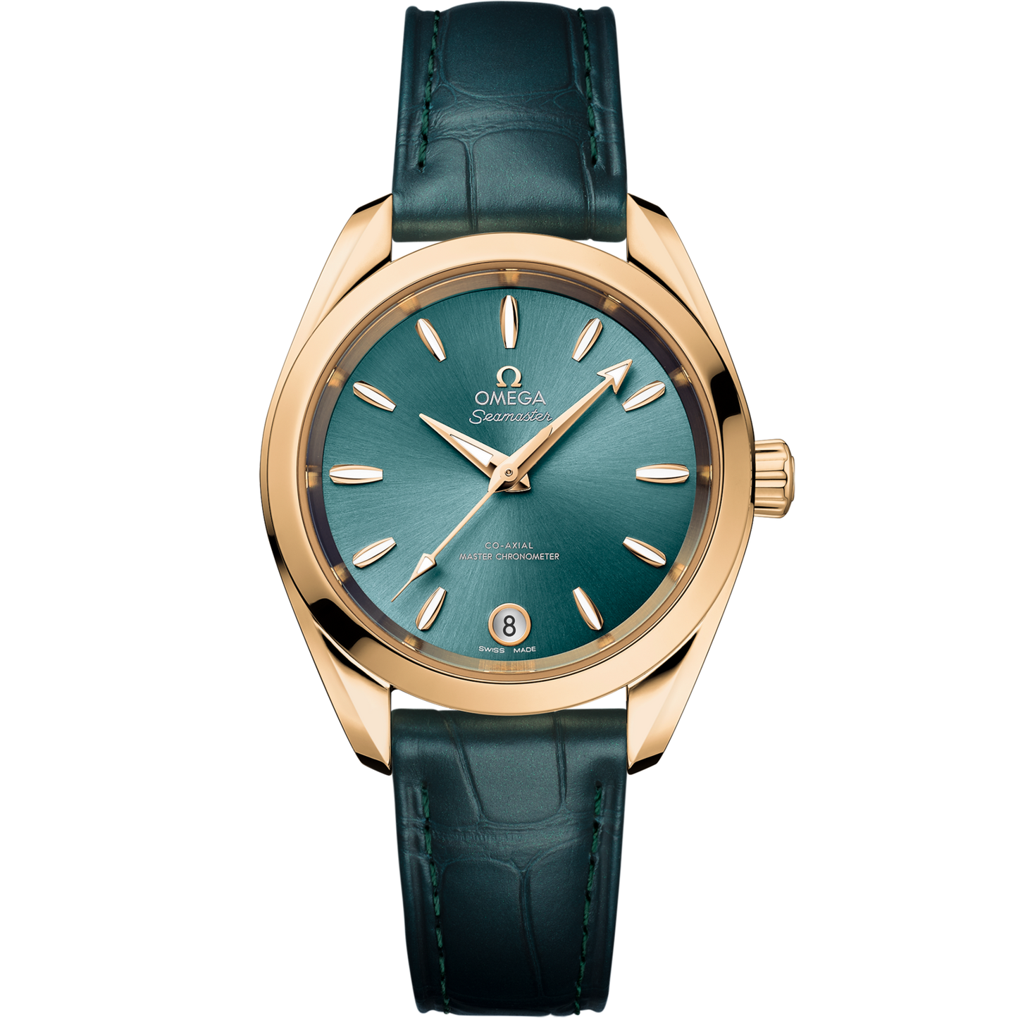 Omega Seamaster Aqua Terra Shades 34 mm Lagoon green Dial Moonshine™ 18k Yellow Gold Strap 220.53.34.20.10.001