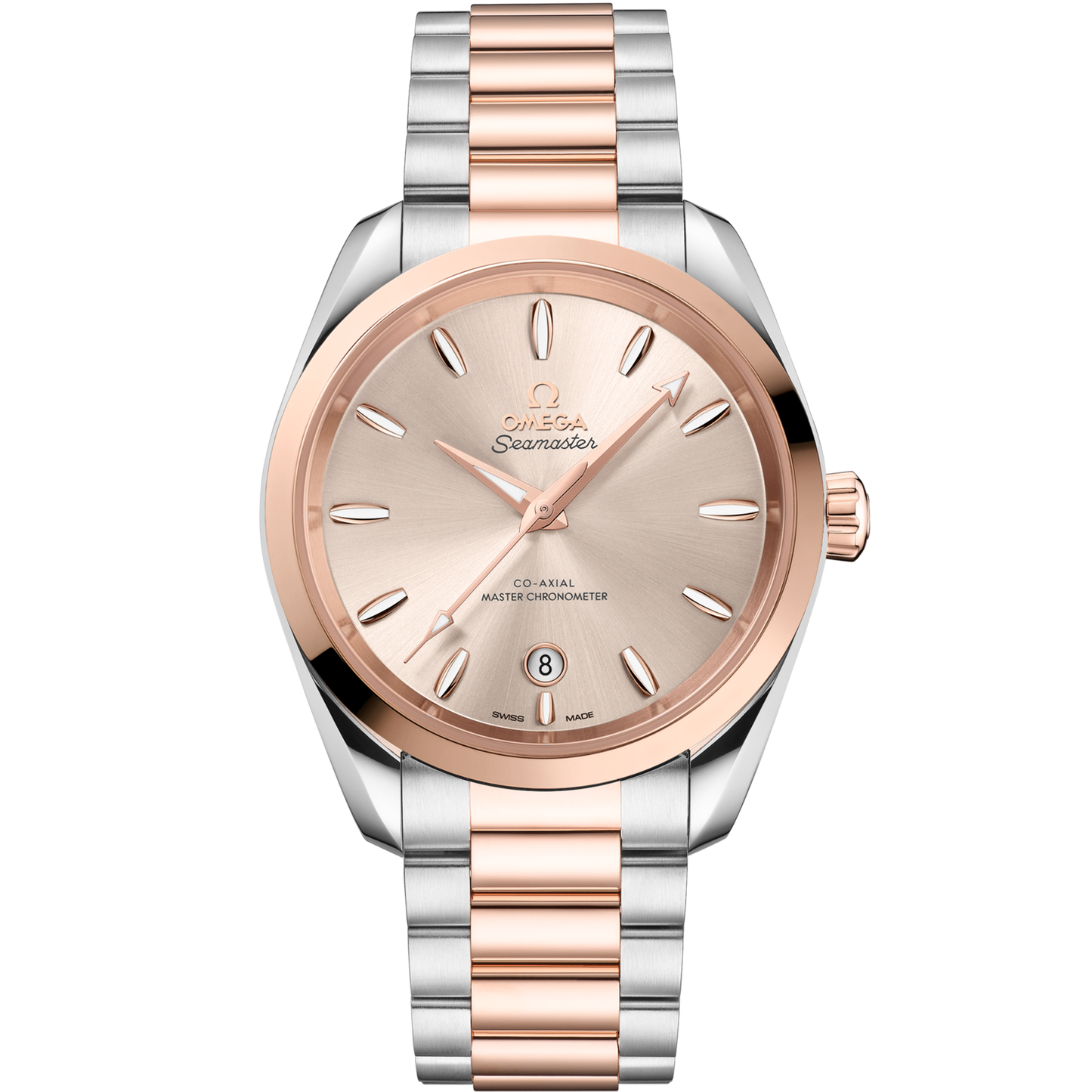 Omega Seamaster Aqua Terra Shades 38 mm Linen Dial Stainless Steel and Sedna™ 18k Rose Gold Strap 220.20.38.20.09.001