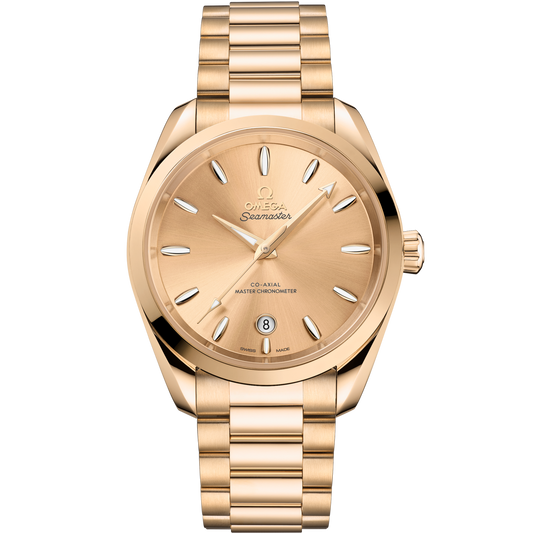 Omega Seamaster Aqua Terra Shades 38 mm Yellow Dial Stainless Steel and Sedna™ 18k Rose Gold Bracelet 220.50.38.20.08.001