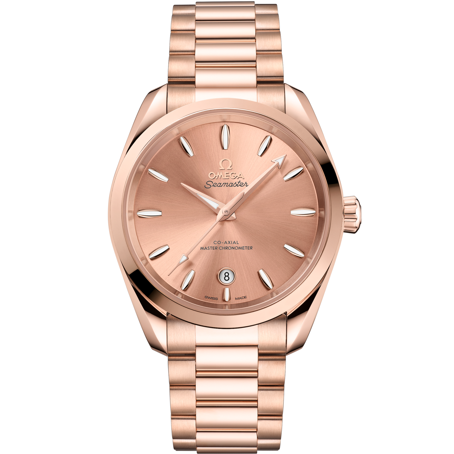 Omega Seamaster Aqua Terra Shades 38 mm Pink Dial Stainless Steel and Sedna™ 18k Rose Gold Bracelet 220.50.38.20.10.001