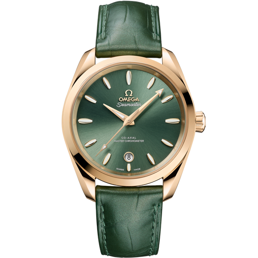 Omega Seamaster Aqua Terra Shades 38 mm Bay green Dial 18k Yellow Gold Strap 220.53.38.20.10.001