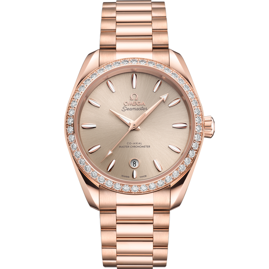 Omega Seamaster Aqua Terra Shades 38 mm Sandstone Dial Stainless Steel and Sedna™ 18k Rose Gold Bracelet 220.55.38.20.09.001