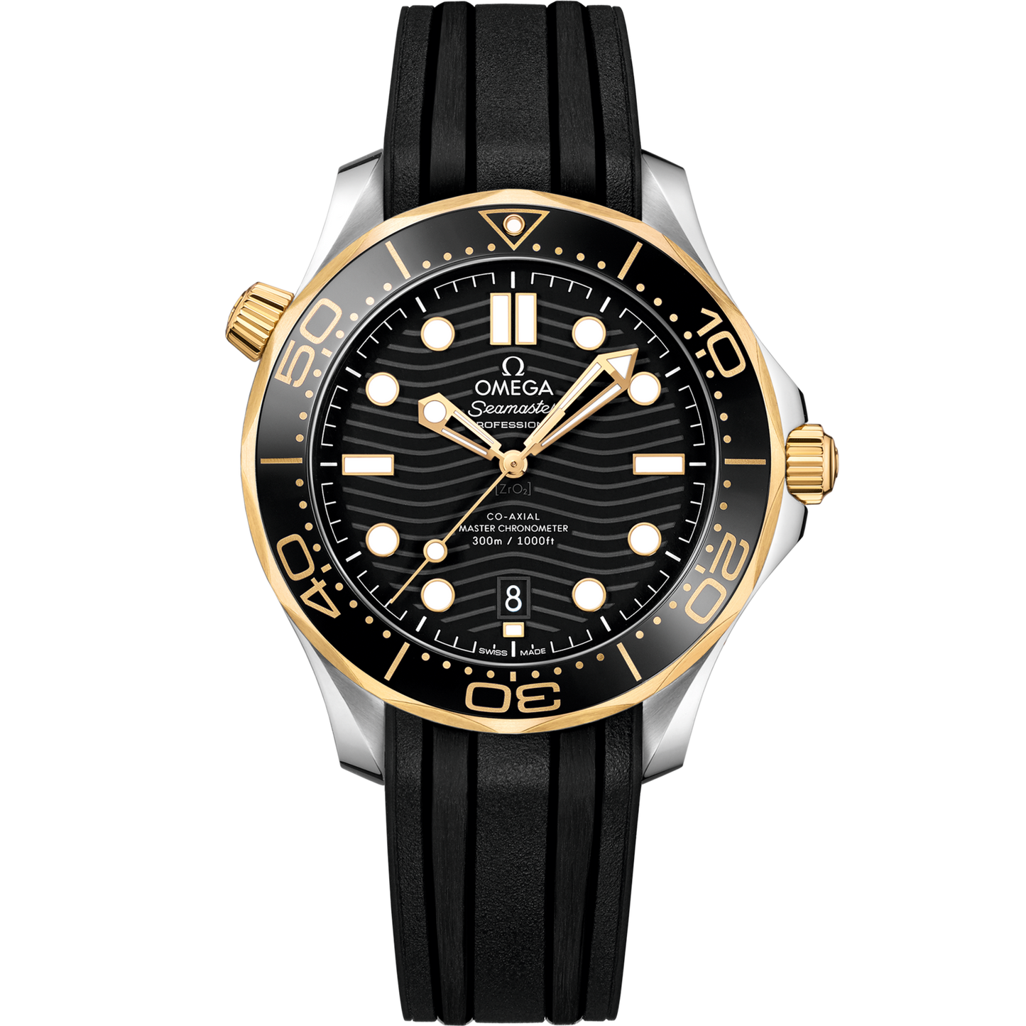 Omega Seamaster Diver 300M 42 mm Black Dial Stainless Steel 18k Yellow Gold Strap 210.22.42.20.01.001