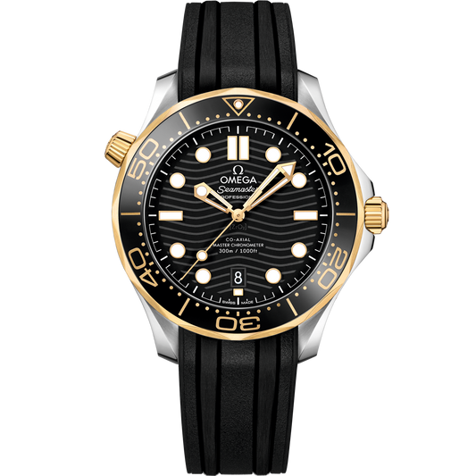 Omega Seamaster Diver 300M 42 mm Black Dial Stainless Steel 18k Yellow Gold Strap 210.22.42.20.01.001