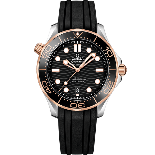 Omega Seamaster Diver 300M 42 mm Black Dial Stainless Steel and Sedna™ 18k Rose Gold Strap 210.22.42.20.01.002