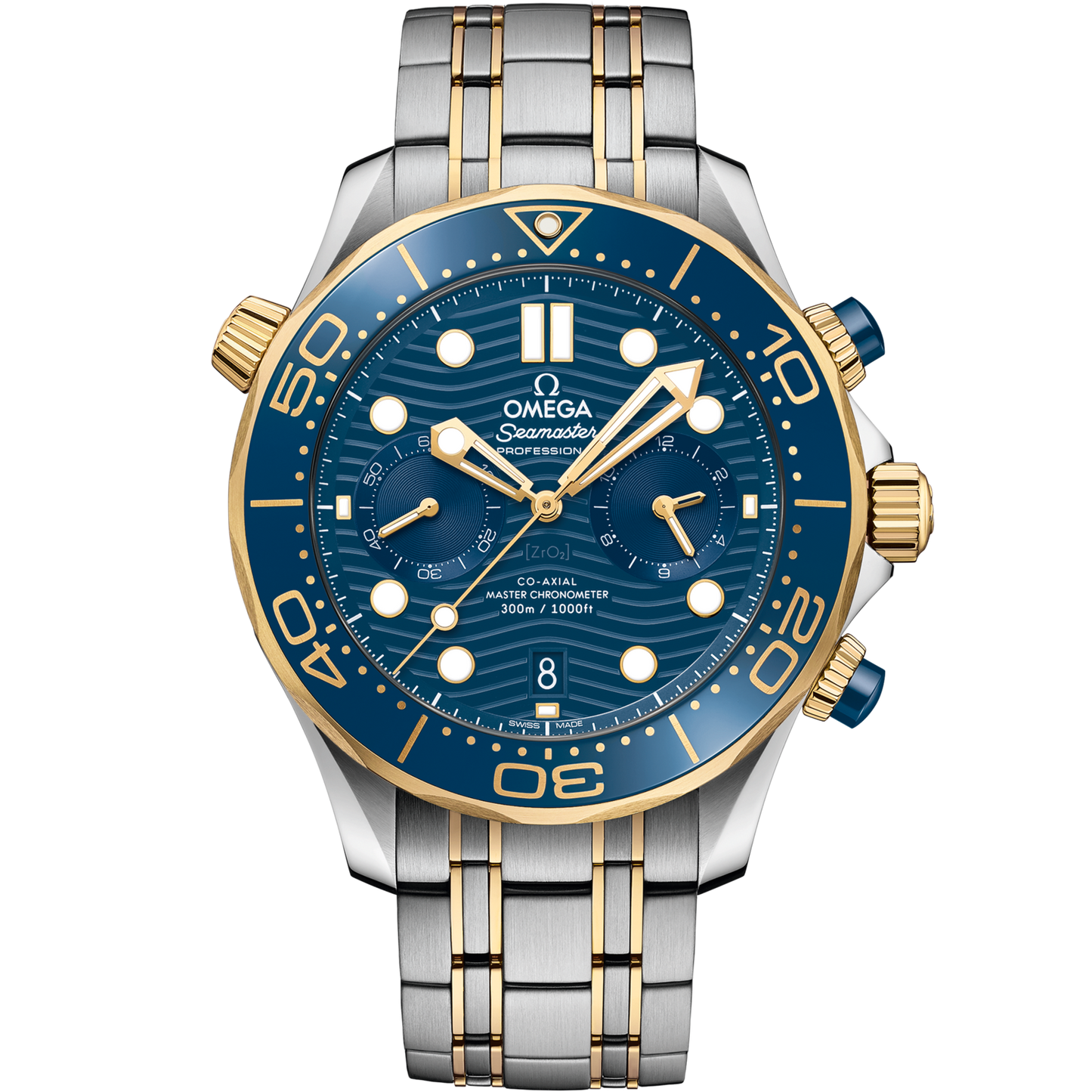Omega Seamaster Diver 300M 44 mm Blue Dial Stainless Steel and 18k Yellow Gold Bracelet 210.20.44.51.03.001