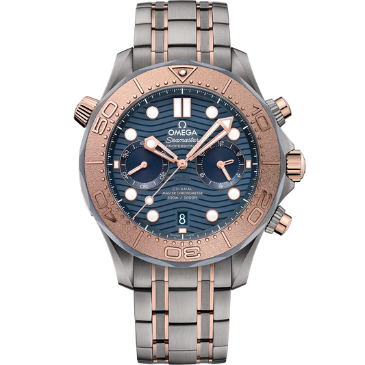 Omega Seamaster Diver 300M 44 mm Blue Dial Titanium ‑ tantalum ‑ Sedna™ 18k Rose Gold Bracelet 210.60.44.51.03.001