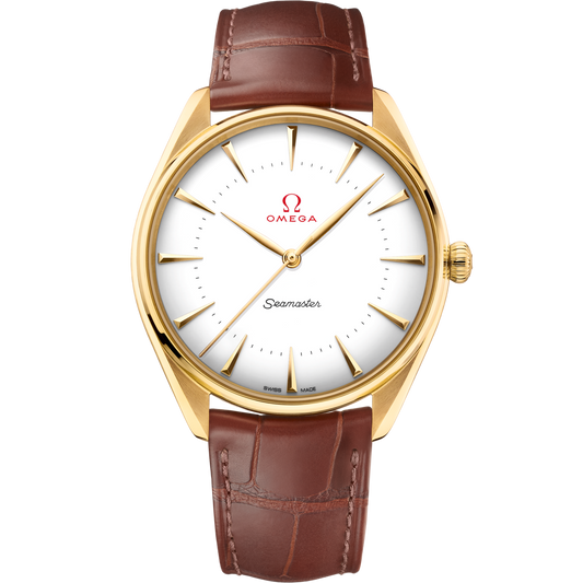 Omega Seamaster Olympic Official Timekeeper 39.5 mm White Dial 18k Yellow Gold Strap 522.53.40.20.04.001