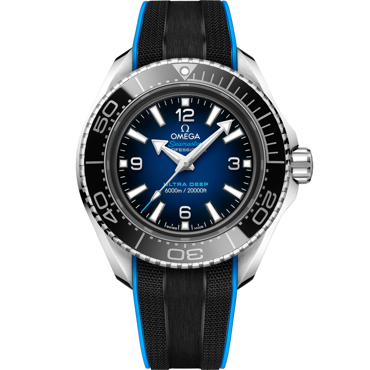 Omega Seamaster Planet Ocean 6000M 45.5 mm Blue Dial O‑MEGASTEEL Strap 215.32.46.21.03.001