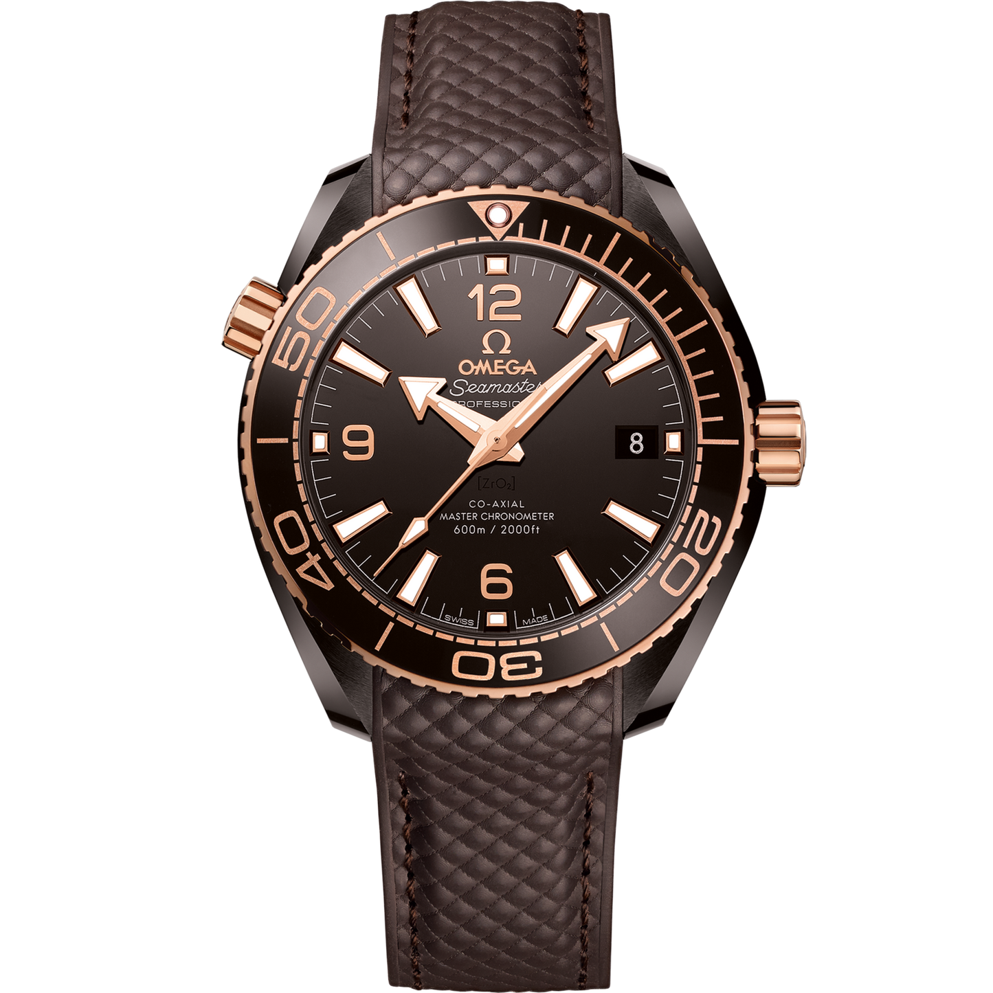 Omega Seamaster Planet Ocean 600M 39.5 mm Brown Dial Brown ceramic Strap 215.62.40.20.13.001