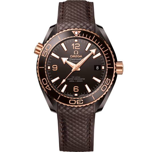 Omega Seamaster Planet Ocean 600M 39.5 mm Brown Dial Brown ceramic Strap 215.62.40.20.13.001