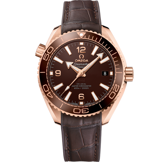 Omega Seamaster Planet Ocean 600M 39.5 mm Brown Dial Sedna™ 18k Rose Gold Strap 215.63.40.20.13.001