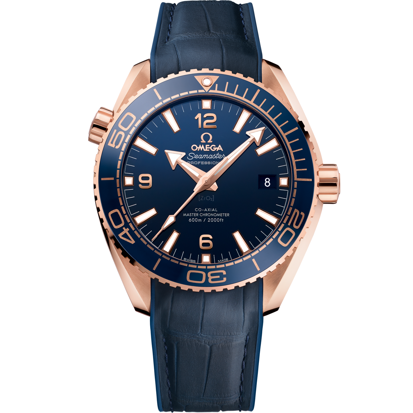 Omega Seamaster Planet Ocean 600M 43.5 mm Blue Dial Sedna™ 18k Rose Gold Strap 215.63.44.21.03.001