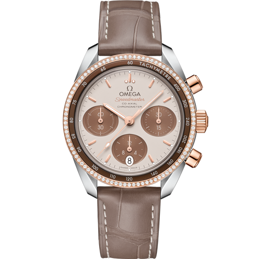 Omega Speedmaster 38  Brown Dia 38 mm  Stainless Steel Sedna™18k Rose Gold Strap 324.28.38.50.02.002