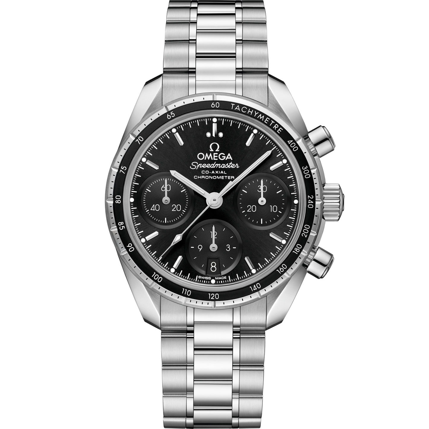 Omega Speedmaster 38  Black Dial  38 mm Stainless Steel  Bracelet 324.30.38.50.01.001