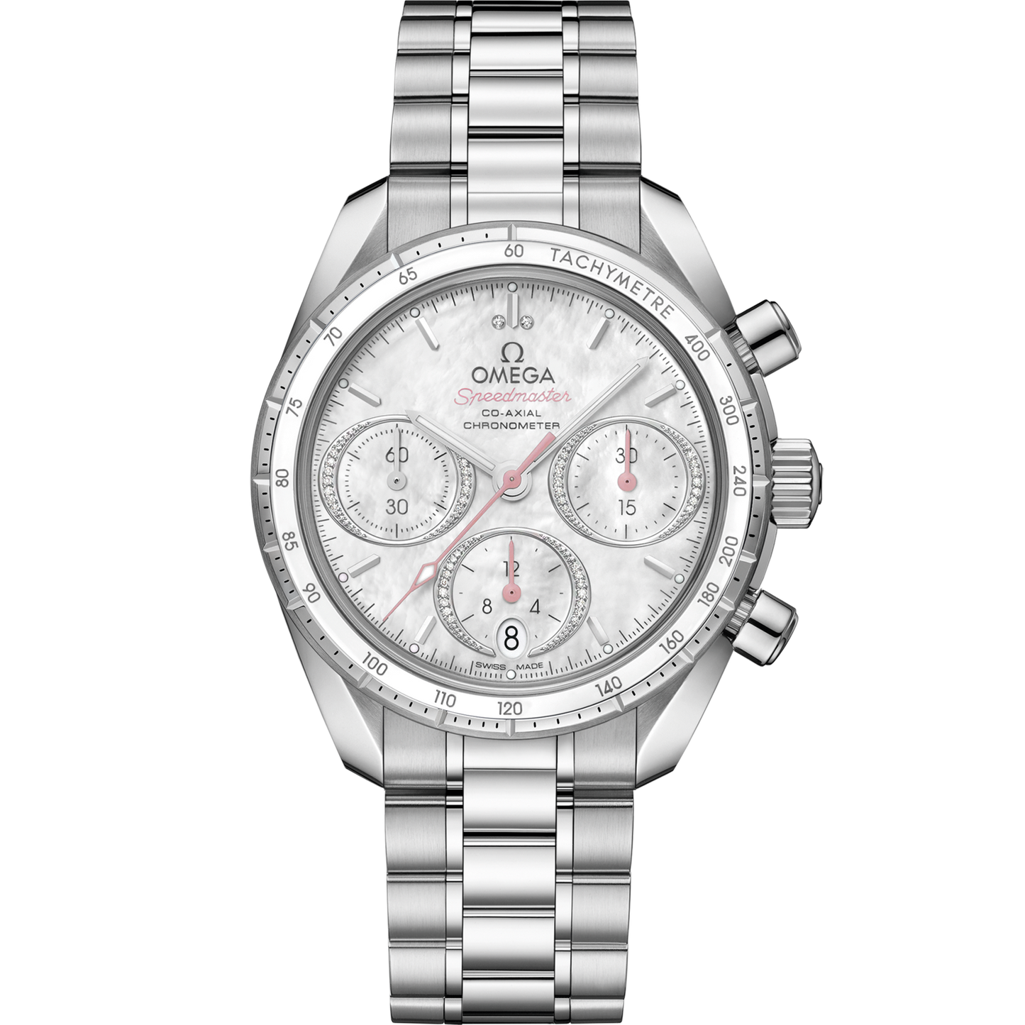 Omega Speedmaster 38  White Dial  38 mm Stainless Steel  Bracelet 324.30.38.50.55.001