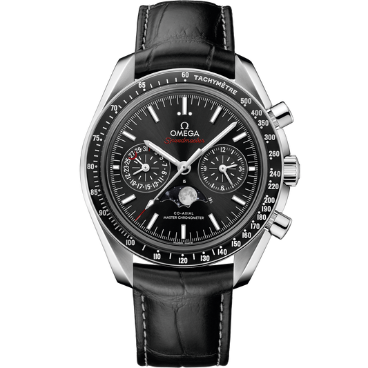 Omega Speedmaster  Moonphase  Black Dial  44.25 mm Stainless Steel Strap 304.33.44.52.01.001