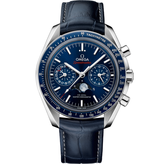 Omega Speedmaster  Moonphase  Blue Dial 44.25 mm  Stainless Steel Strap 304.33.44.52.03.001