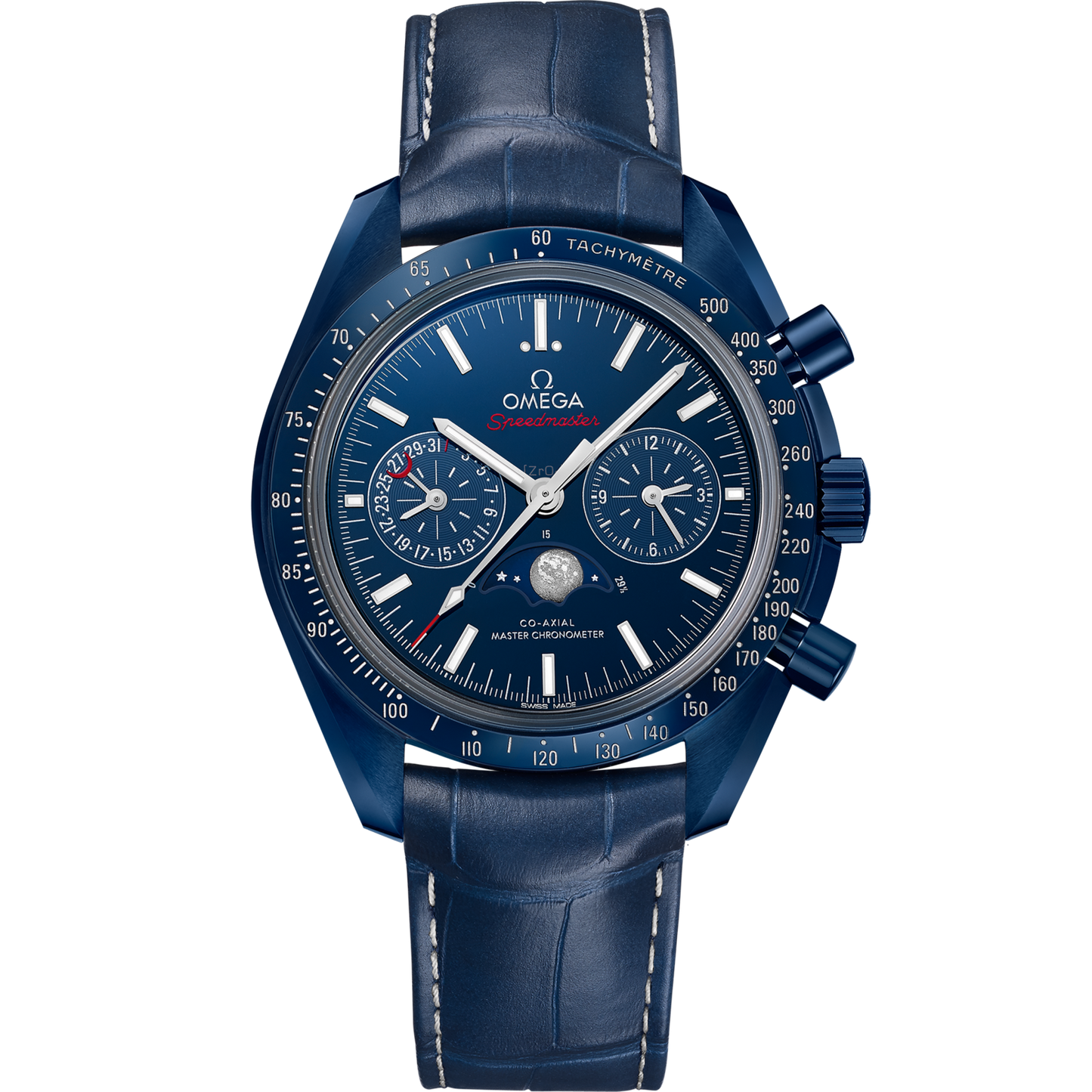 Omega Speedmaster  Moonphase  Blue Dial 44.25 mm  Blue ceramic Strap 304.93.44.52.03.001