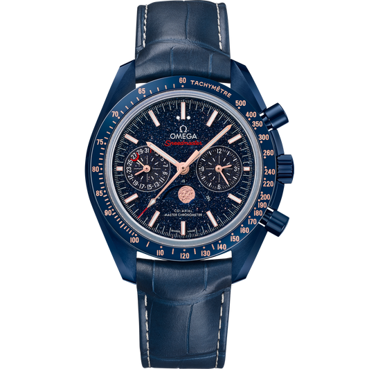 Omega Speedmaster  Moonphase  Blue Dial  44.25 mm Blue ceramic Strap 304.93.44.52.03.002