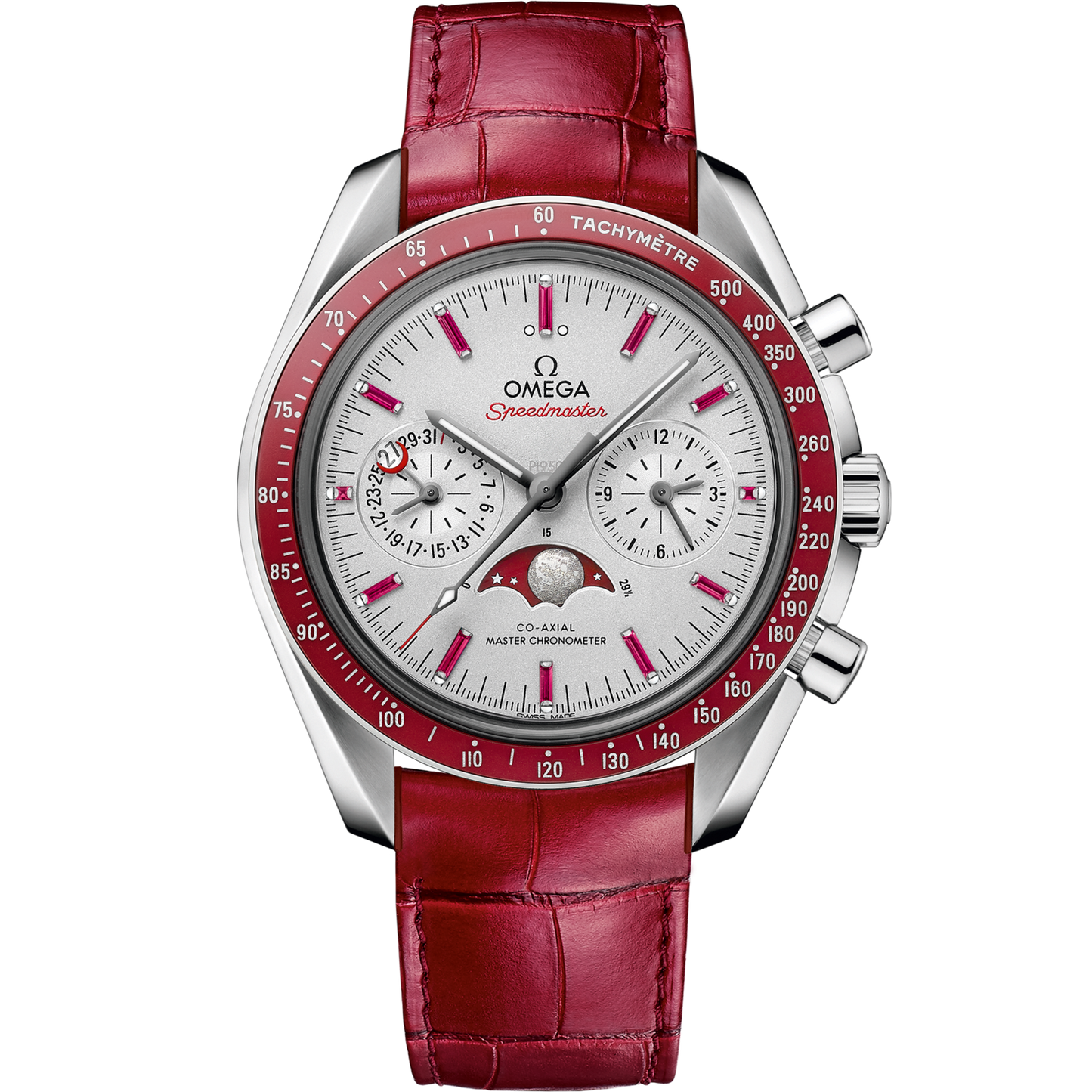 Omega Speedmaster  Moonphase  Grey Dial 44.25 mm  Platinum Strap 304.93.44.52.99.002