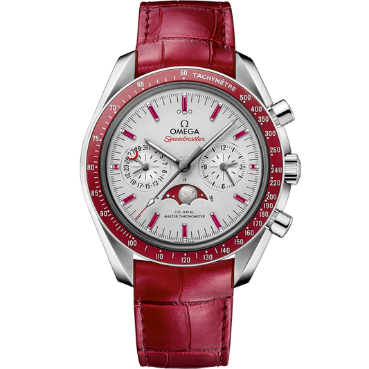 Omega Speedmaster  Moonphase  Grey Dial 44.25 mm  Platinum Strap 304.93.44.52.99.002