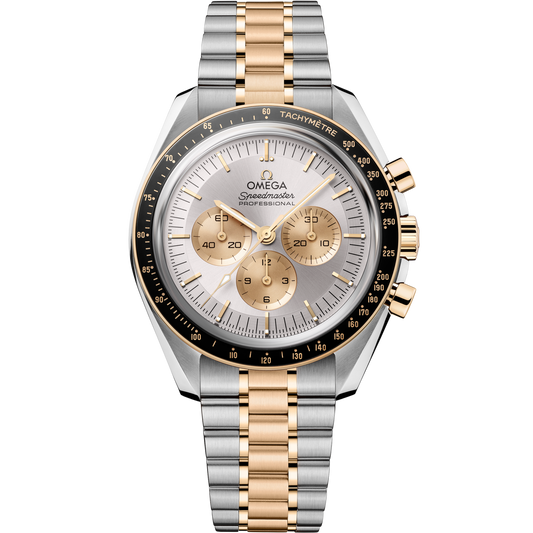 Omega Speedmaster Moonwatch Professional 42 mm Silver Dial Stainless Steel and Moonshine™ 18k Yellow Gold Bracelet 310.20.42.50.02.001