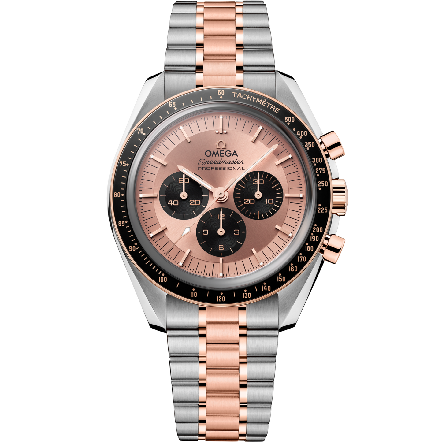 Omega Speedmaster Moonwatch Professional 42 mm Pink Dial Stainless Steel and Sedna™ 18k Rose Gold Bracelet 310.20.42.50.99.001