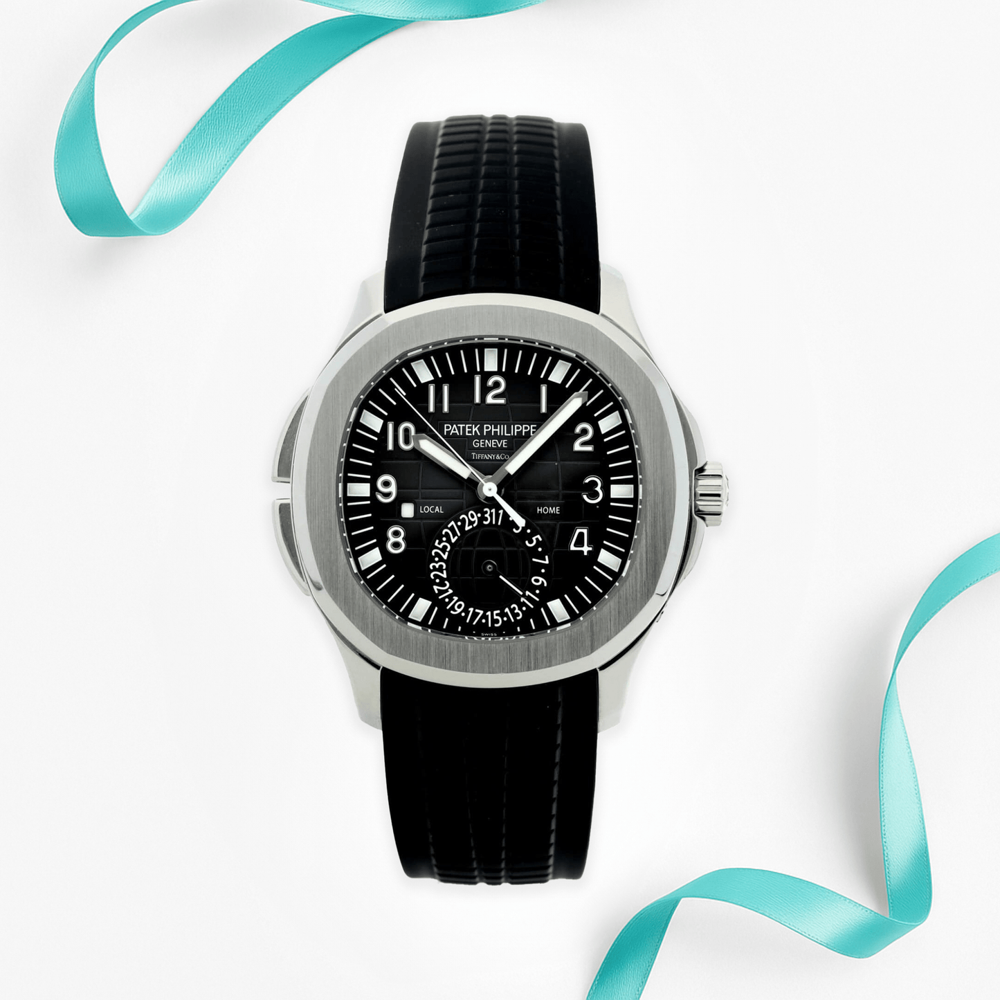 Patek Philippe Aquanaut 5164A-001 Tiffany & Co. 'Travel Time' Stainless Steel Black Dial