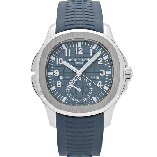 Patek Philippe Aquanaut White Gold Travel Time Baby Blue Dial 5164G-001