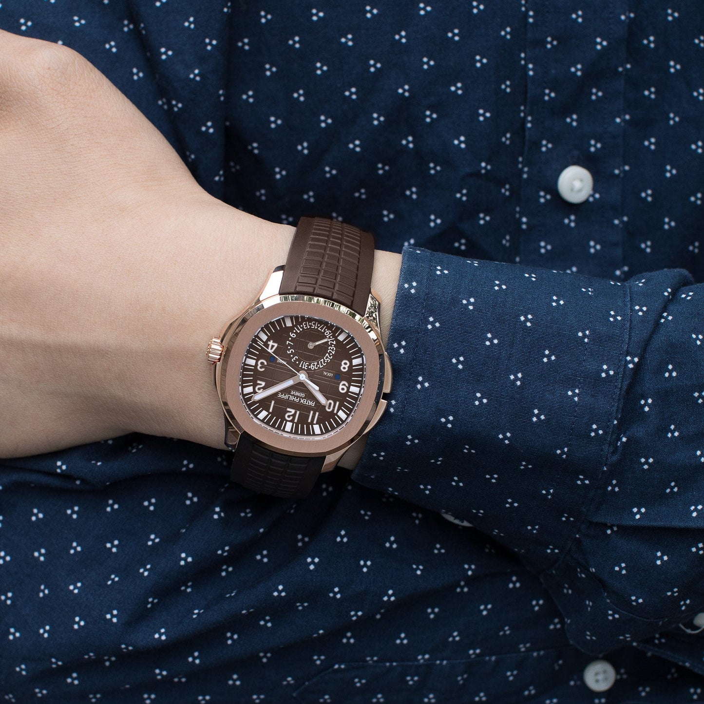 Patek Philippe Aquanaut 5164R-001 'Travel Time' Brown Dial Rose Gold