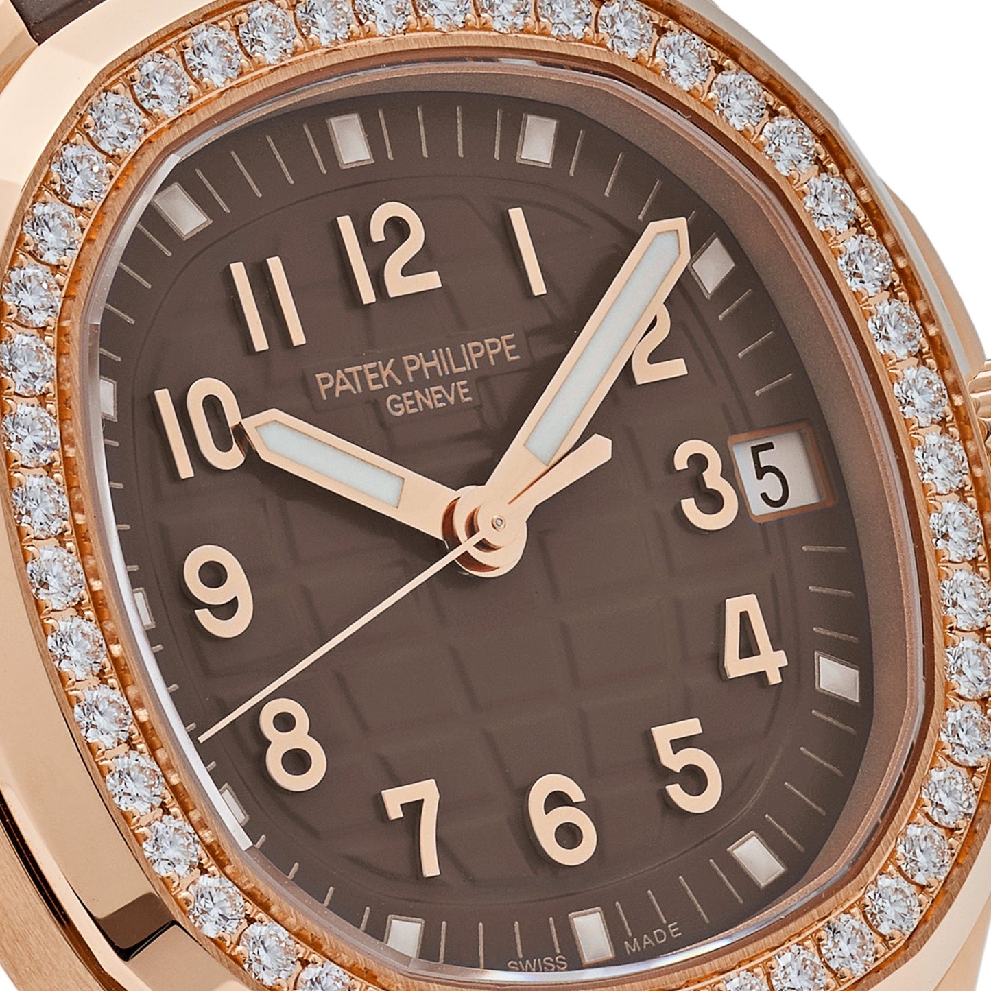 Patek Philippe Aquanaut 5268/200R-010 Rose Gold Taupe Brown Dial Diamond Bezel