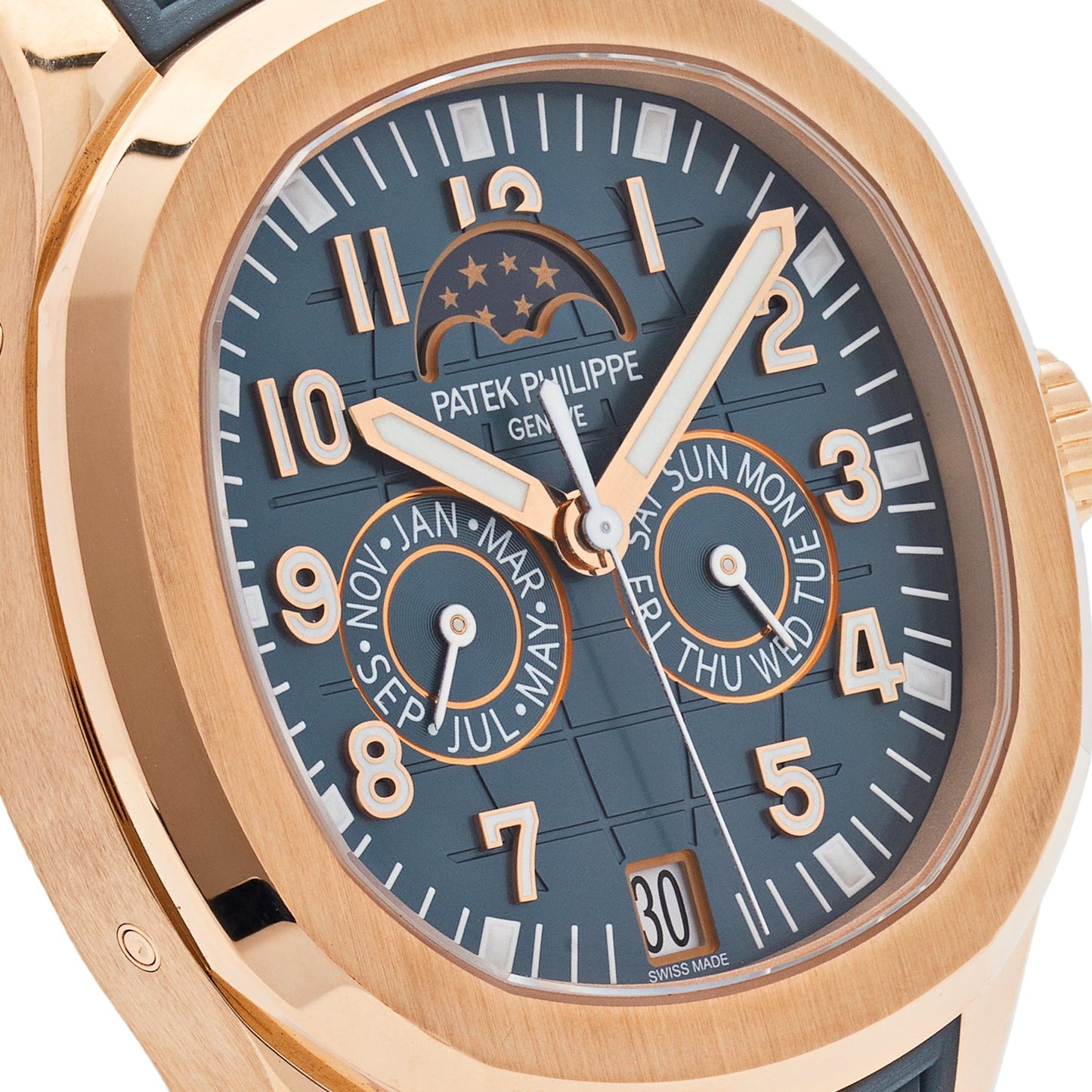 Patek Philippe Aquanaut Luce 5261R-001 Annual Calendar Moon Phases Rose Gold Blue-Gray Dial (2025)